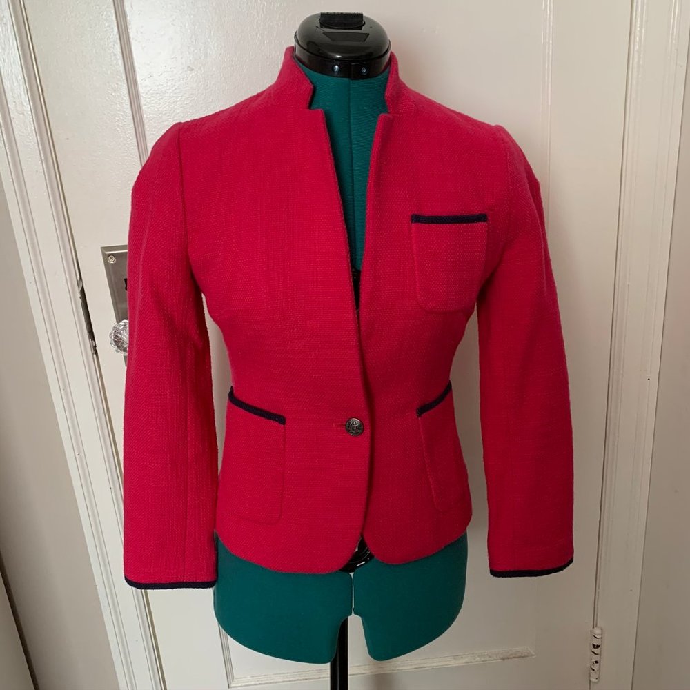 Banana Republic Pink Blazer with Navy Piping